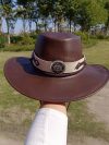 Western Cowboy Leather Hat Men's Gentleman Godfather Hat PU Material Panama Cowboy Hat Jazz Hat cowboy hat