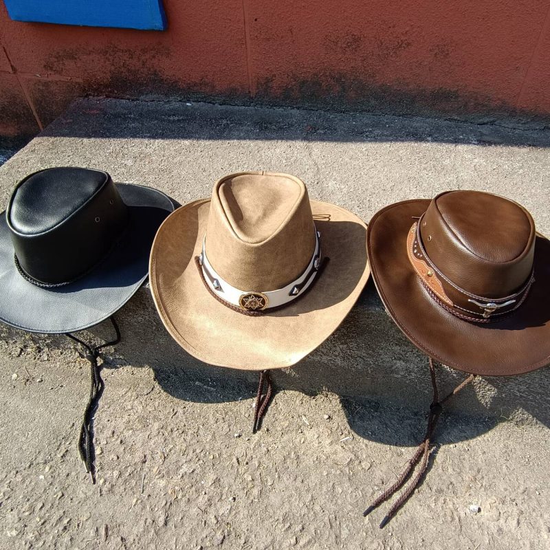 Western Cowboy Leather Hat Men's Gentleman Godfather Hat PU Material Panama Cowboy Hat Jazz Hat cowboy hat - Image 4
