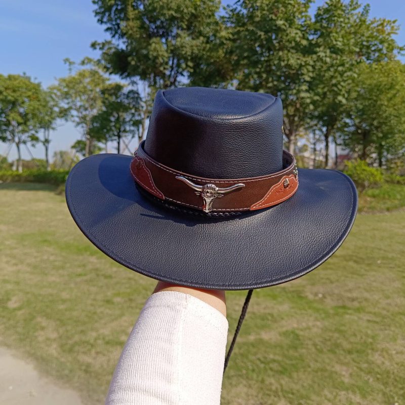 Western Cowboy Leather Hat Men's Gentleman Godfather Hat PU Material Panama Cowboy Hat Jazz Hat cowboy hat - Image 11