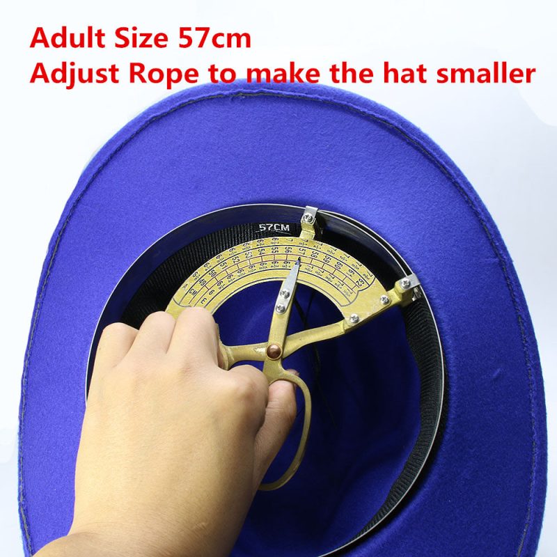 Retro Geometry Leather Band Parent-child Unisex /Kid Felt Wide Brim Cowboy Western Hat Cowgirl Bowler Cap (61cm/57cm/54cm) - Image 3