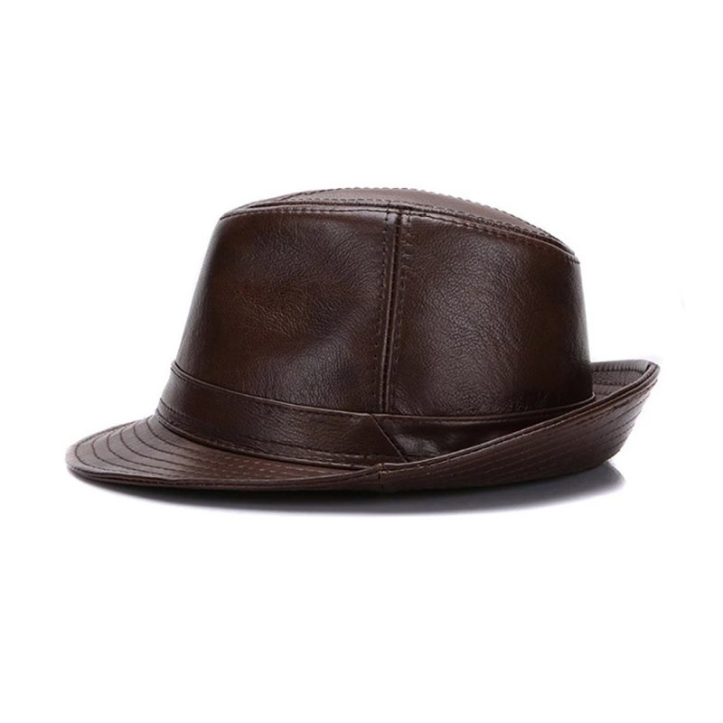 2025 Men Fashion Caps Autumn Winter Warm New Cowboy 100% Real Cowhide Leather Hats Men Real Genuine Cowhide Leather Top Hats - Image 2