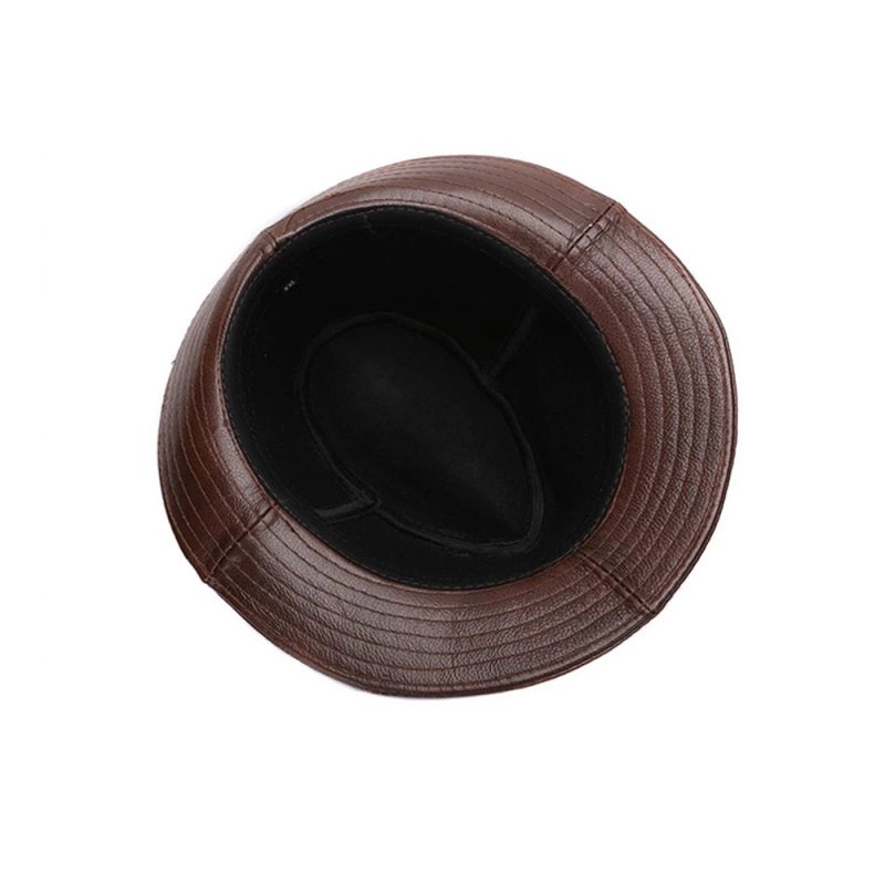 2025 Men Fashion Caps Autumn Winter Warm New Cowboy 100% Real Cowhide Leather Hats Men Real Genuine Cowhide Leather Top Hats - Image 3