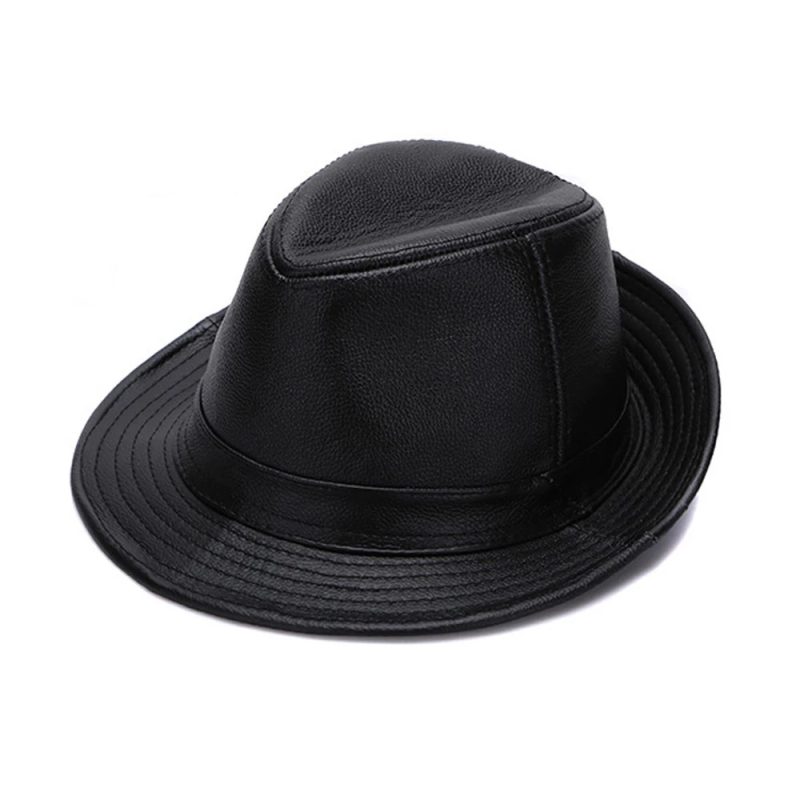 2025 Men Fashion Caps Autumn Winter Warm New Cowboy 100% Real Cowhide Leather Hats Men Real Genuine Cowhide Leather Top Hats - Image 8