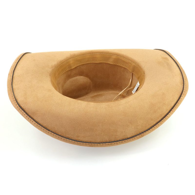 Western Big Brim Cowboy Hat Bull's Head Leather Band Suede Top Hat Outdoor Mens Hats Ladies Party Horse Riding Cowgirl Hat - Image 5