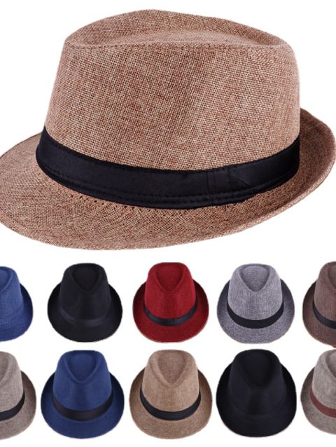 Spring&Summer Men's Hats Fedoras Imitation Linen Top Jazz Hat Adult Bowler Hats Classic Version Chapeau Hats