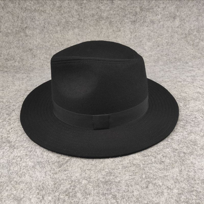 Plus SIze Woolen Fedora Hat Autumn Winter Luxury Men Top Hats Trendy Formal Wedding Decorate Black Panama Cap Fedoras Gorras - Image 4