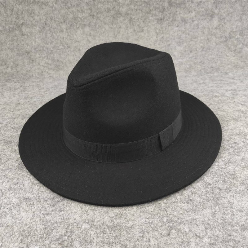 Plus SIze Woolen Fedora Hat Autumn Winter Luxury Men Top Hats Trendy Formal Wedding Decorate Black Panama Cap Fedoras Gorras - Image 7