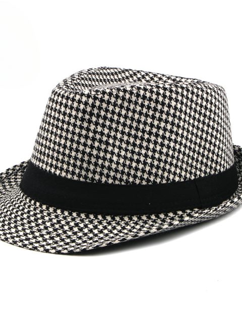 Spring Summer New Middle Aged Men's Top Hat Fashion Knitted Jazz Gentleman Black Chapeay Fedoras Bucket Hat Caps