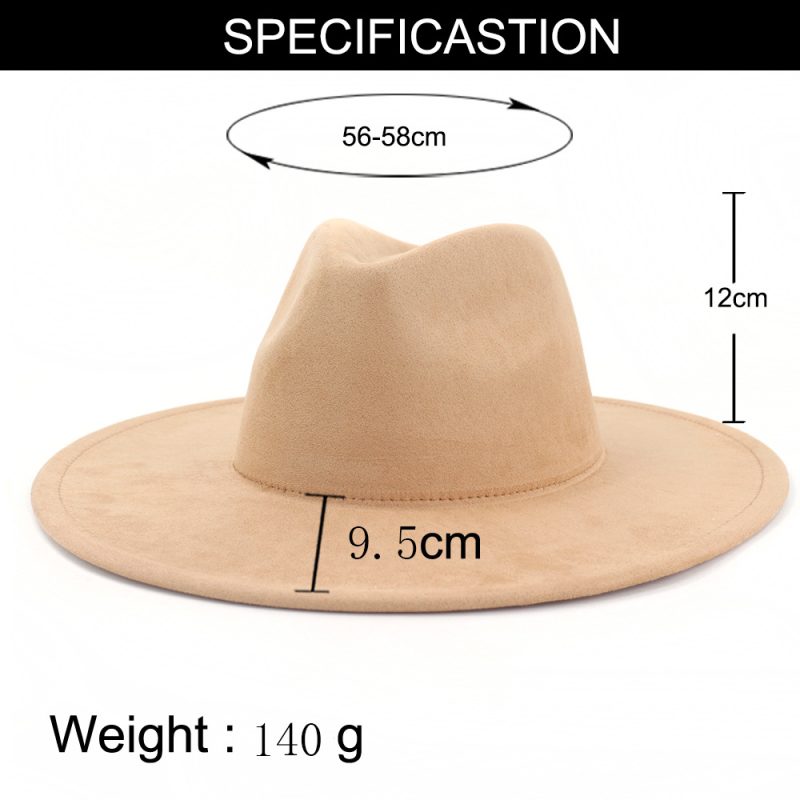 Vegan suede fedora hat multicolor sweetheart top 9.5 cm brim jazz hat panama hat for men and women chapeau femme - Image 4