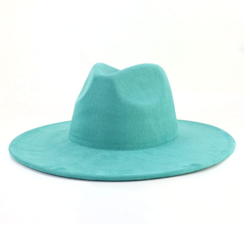Vegan suede fedora hat multicolor sweetheart top 9.5 cm brim jazz hat panama hat for men and women chapeau femme - Image 5