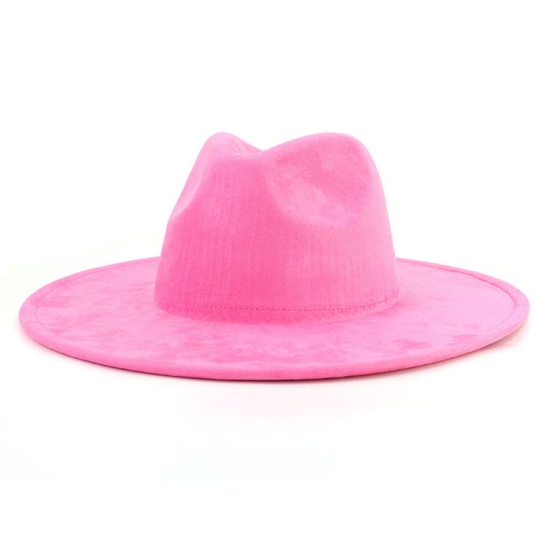 Vegan suede fedora hat multicolor sweetheart top 9.5 cm brim jazz hat panama hat for men and women chapeau femme - Image 6