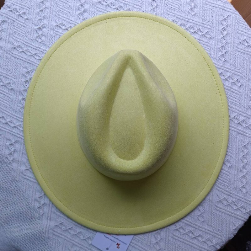 Vegan suede fedora hat multicolor sweetheart top 9.5 cm brim jazz hat panama hat for men and women chapeau femme - Image 8