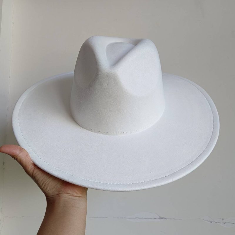 Vegan suede fedora hat multicolor sweetheart top 9.5 cm brim jazz hat panama hat for men and women chapeau femme - Image 9