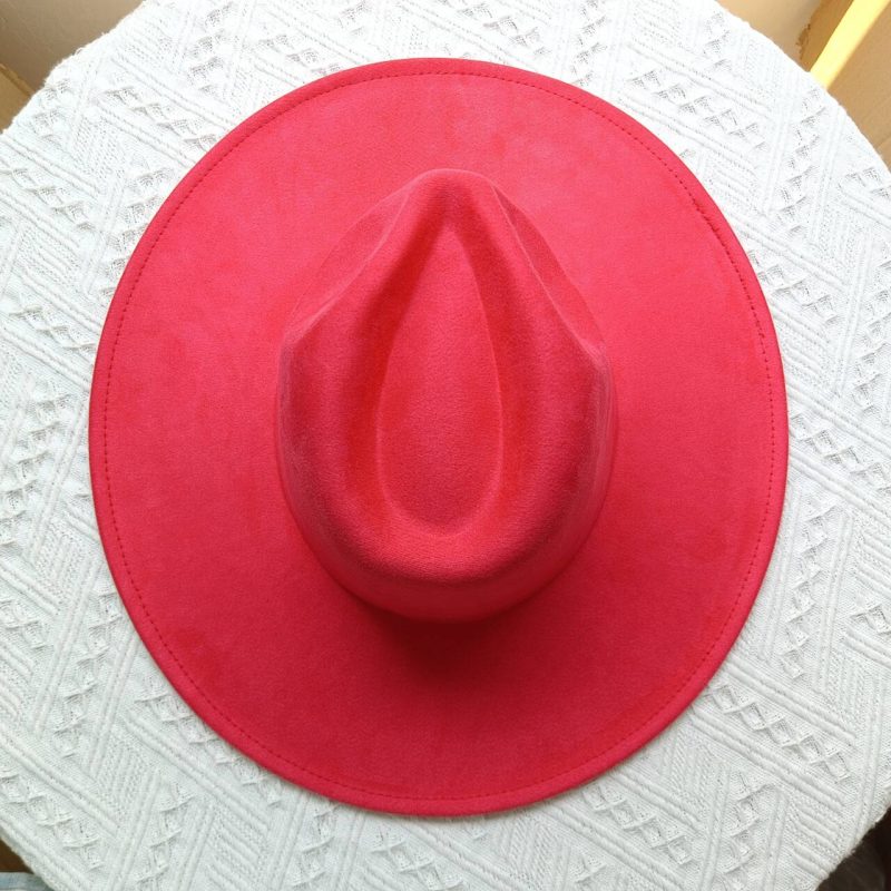 Vegan suede fedora hat multicolor sweetheart top 9.5 cm brim jazz hat panama hat for men and women chapeau femme - Image 10