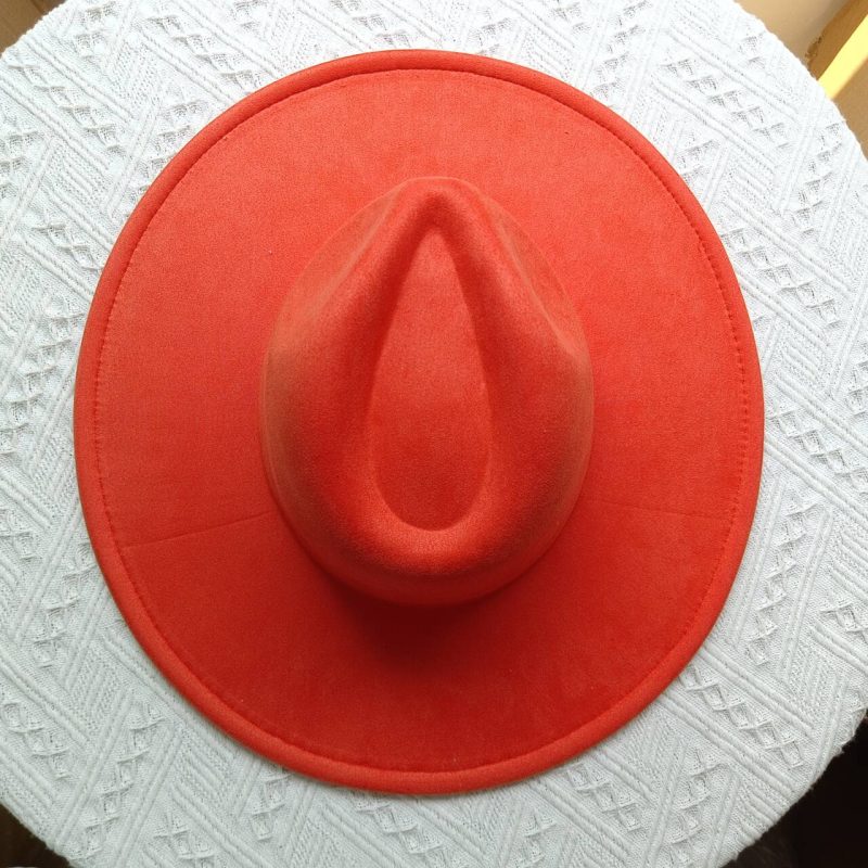 Vegan suede fedora hat multicolor sweetheart top 9.5 cm brim jazz hat panama hat for men and women chapeau femme - Image 14
