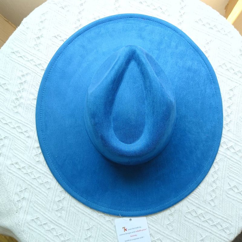 Vegan suede fedora hat multicolor sweetheart top 9.5 cm brim jazz hat panama hat for men and women chapeau femme - Image 17