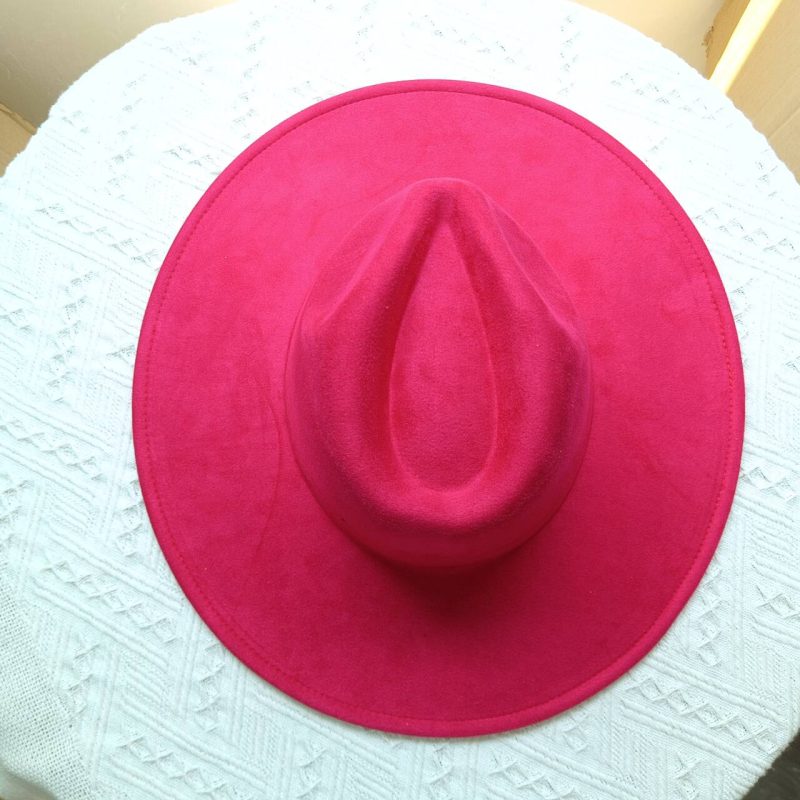 Vegan suede fedora hat multicolor sweetheart top 9.5 cm brim jazz hat panama hat for men and women chapeau femme - Image 18