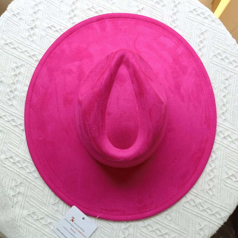 Vegan suede fedora hat multicolor sweetheart top 9.5 cm brim jazz hat panama hat for men and women chapeau femme - Image 20