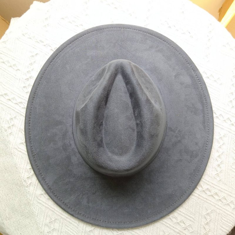Vegan suede fedora hat multicolor sweetheart top 9.5 cm brim jazz hat panama hat for men and women chapeau femme - Image 23