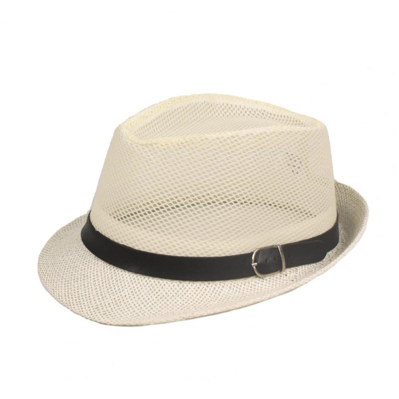 Wholesale & Dropshipping ！Men Fedora Wide Brim Mesh Spring Summer Pure Color Low-profile Sunshade Hat For Outdoor - Image 2