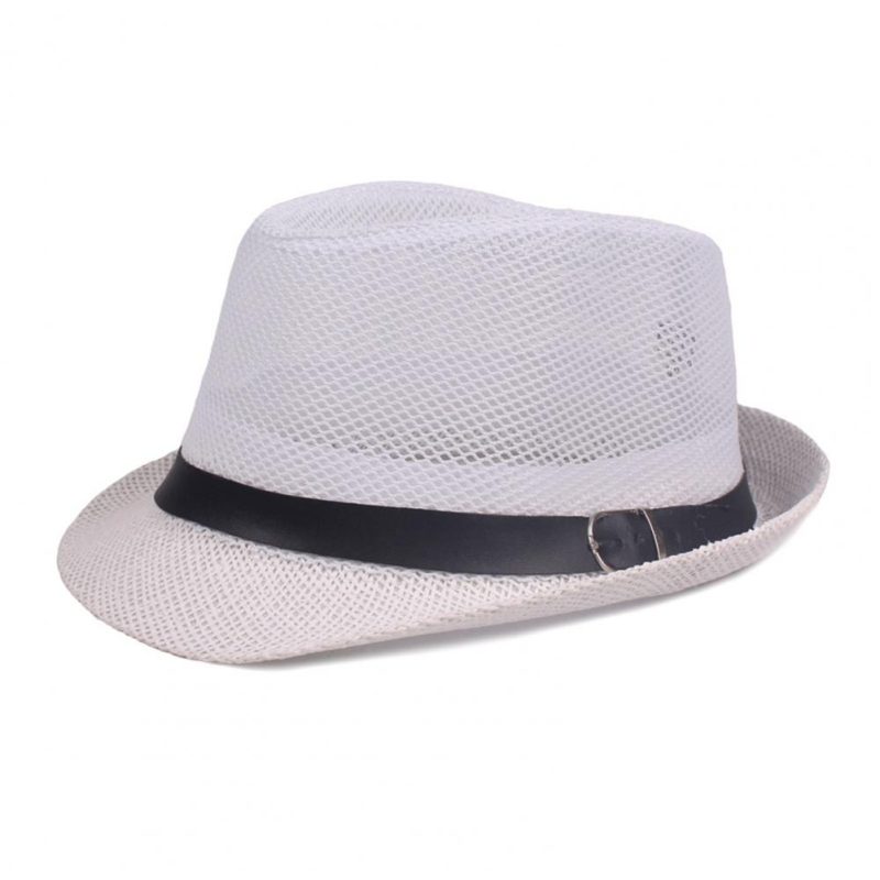 Wholesale & Dropshipping ！Men Fedora Wide Brim Mesh Spring Summer Pure Color Low-profile Sunshade Hat For Outdoor - Image 7