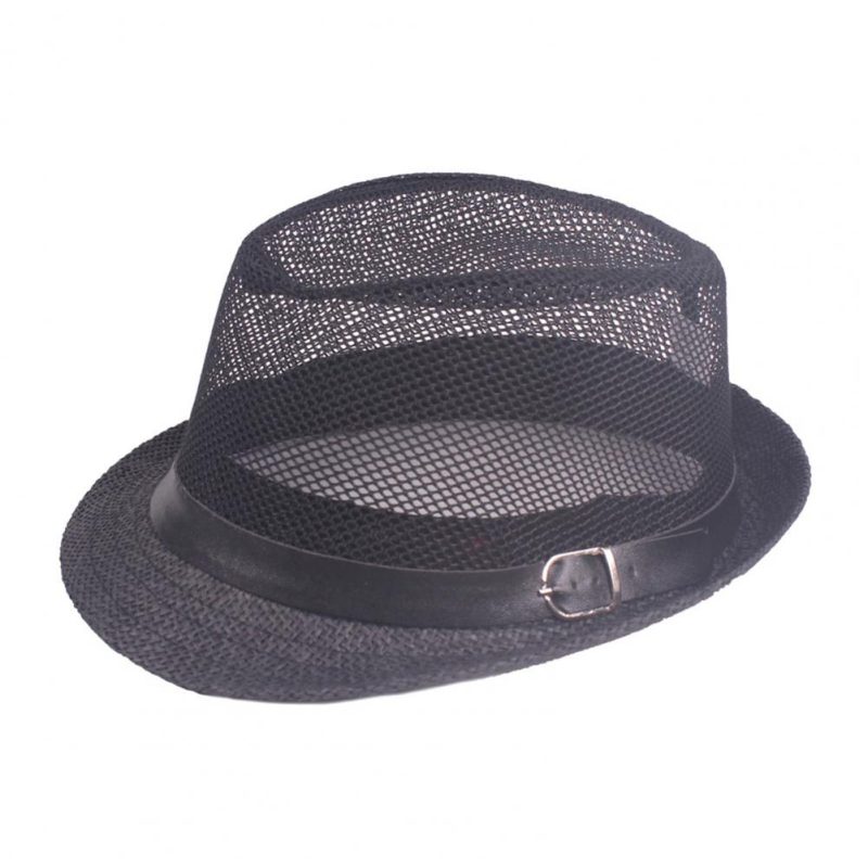 Wholesale & Dropshipping ！Men Fedora Wide Brim Mesh Spring Summer Pure Color Low-profile Sunshade Hat For Outdoor - Image 8