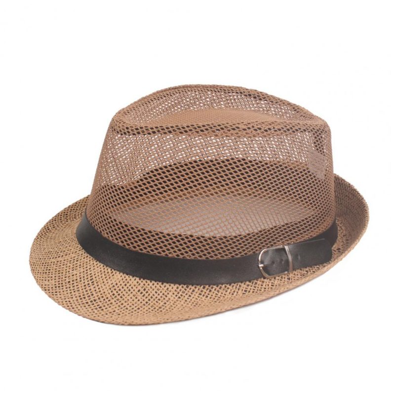 Wholesale & Dropshipping ！Men Fedora Wide Brim Mesh Spring Summer Pure Color Low-profile Sunshade Hat For Outdoor - Image 10