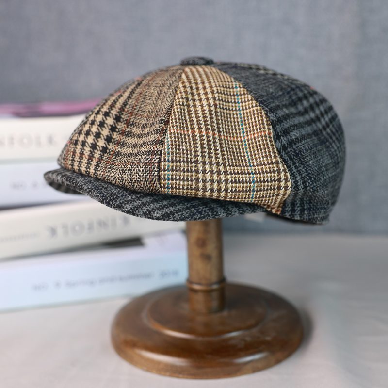 2025 Men Newsboy Hats Wool Autumn Vintage Herringbone Octagon Cap Women Casual Splicing Berets Gatsby Flat Hat 118 - Image 6