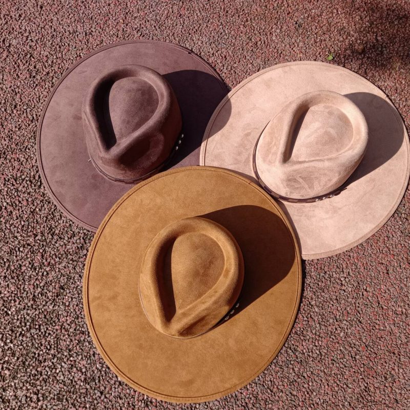 Khaki suede fedora hat with 9.5cm brim for men and women jazz hat church hat party hat chapeau femme шапка - Image 2