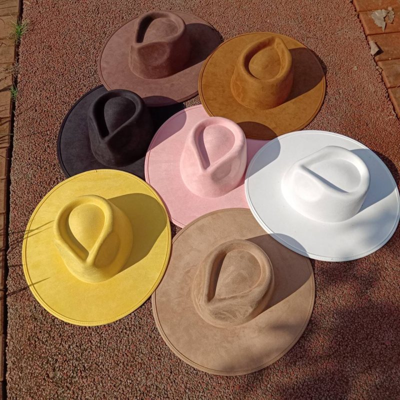 Khaki suede fedora hat with 9.5cm brim for men and women jazz hat church hat party hat chapeau femme шапка - Image 3