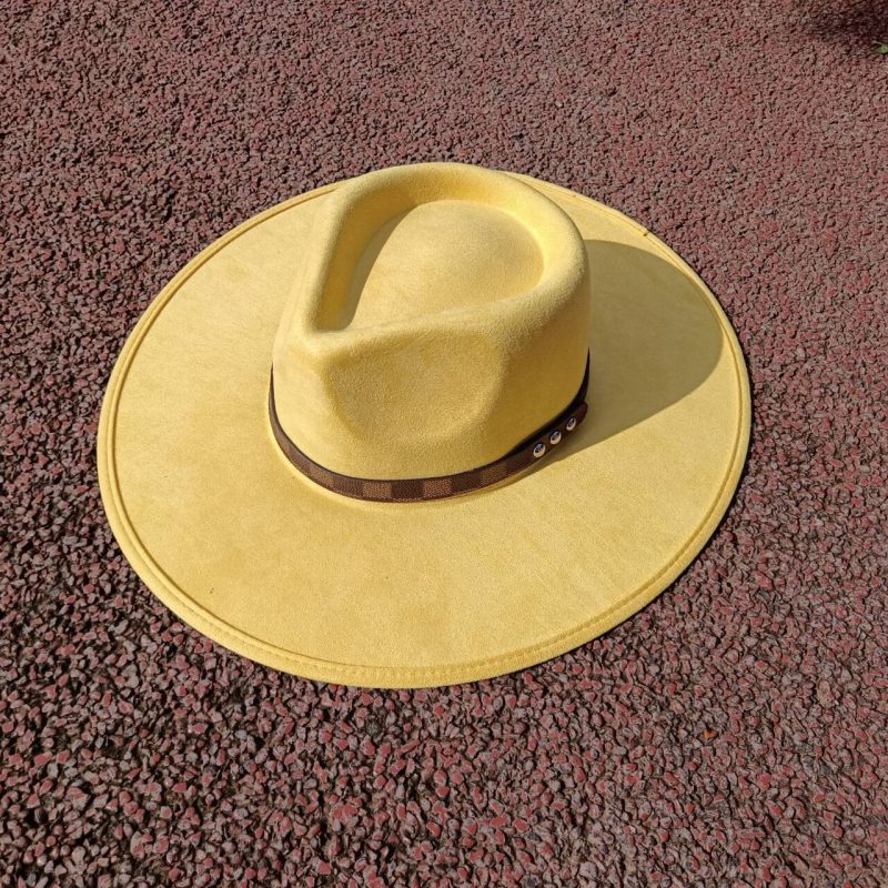 Khaki suede fedora hat with 9.5cm brim for men and women jazz hat church hat party hat chapeau femme шапка - Image 21