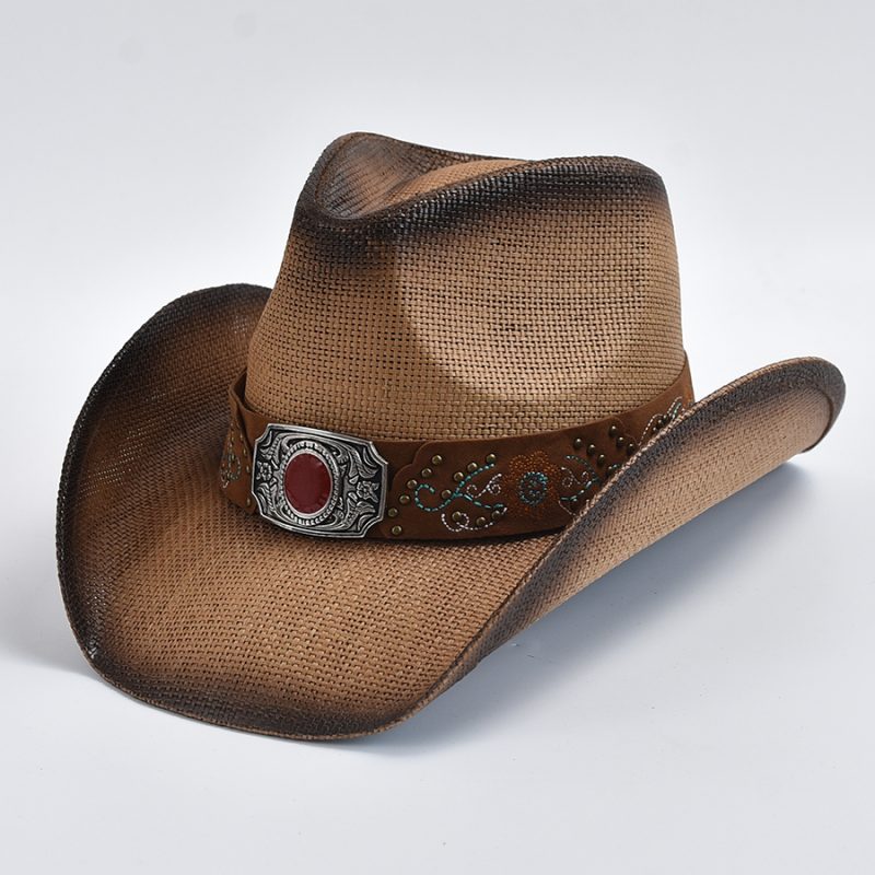 Summer Straw Western Cowboy Hat For Men Women Outdoor Travel Jazz Beach Sun Hat sombreros de vaquero