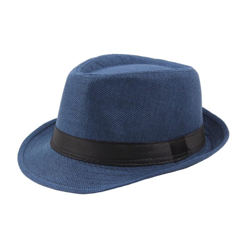 Jazz Hat Men Women Straw Hat Summer Beach Sun Hats Top Cap Fedoras Ribbon Casual Cowboy Jazz Cap Gangster Cap Unisex Panama Hat - Image 5