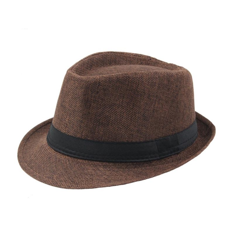 Jazz Hat Men Women Straw Hat Summer Beach Sun Hats Top Cap Fedoras Ribbon Casual Cowboy Jazz Cap Gangster Cap Unisex Panama Hat - Image 9
