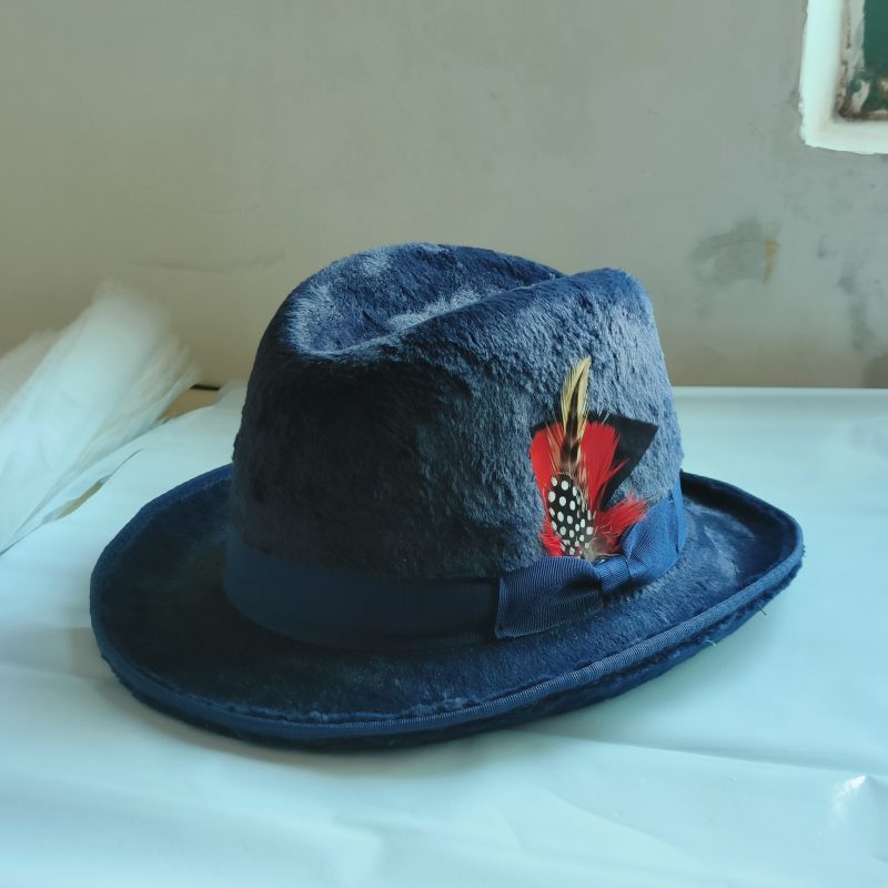 2024 New Trilby Men warm Classic Feather Fedora Hat Simple Women Hamburger hat vintage hat Pork Pie Winter sombrero hombre - Image 8