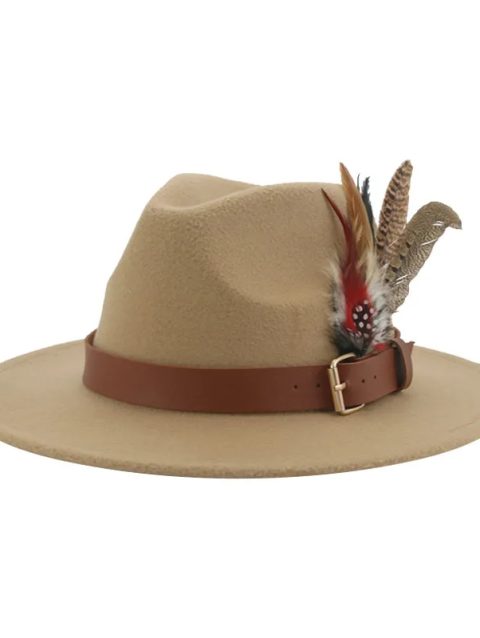 Hat Fedoras Winter Women Hats Men Felt Hat Feather Luxury Fashion Casual Wedding Decorate Men Women Fedora Chapeau Femme Bonnet