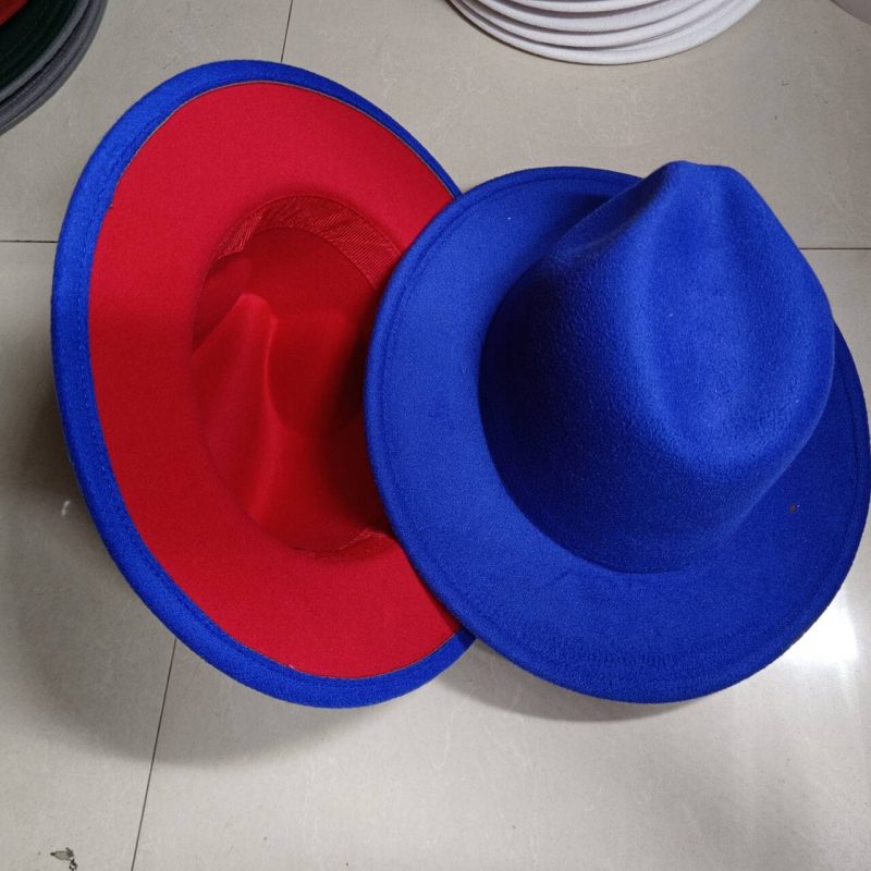Sombreros Fedora Hat Dual Color Classic Jazz Hat Wholesale Soft Fedora Hat Classic Men's and Women's Blue Jazz sombreros - Image 8