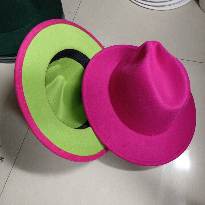 Sombreros Fedora Hat Dual Color Classic Jazz Hat Wholesale Soft Fedora Hat Classic Men's and Women's Blue Jazz sombreros - Image 17