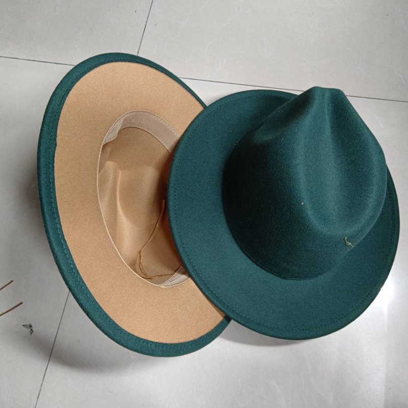 Sombreros Fedora Hat Dual Color Classic Jazz Hat Wholesale Soft Fedora Hat Classic Men's and Women's Blue Jazz sombreros - Image 24