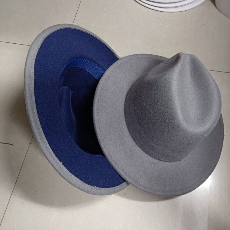 Sombreros Fedora Hat Dual Color Classic Jazz Hat Wholesale Soft Fedora Hat Classic Men's and Women's Blue Jazz sombreros - Image 31