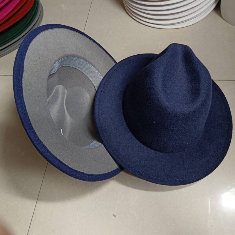 Sombreros Fedora Hat Dual Color Classic Jazz Hat Wholesale Soft Fedora Hat Classic Men's and Women's Blue Jazz sombreros - Image 33