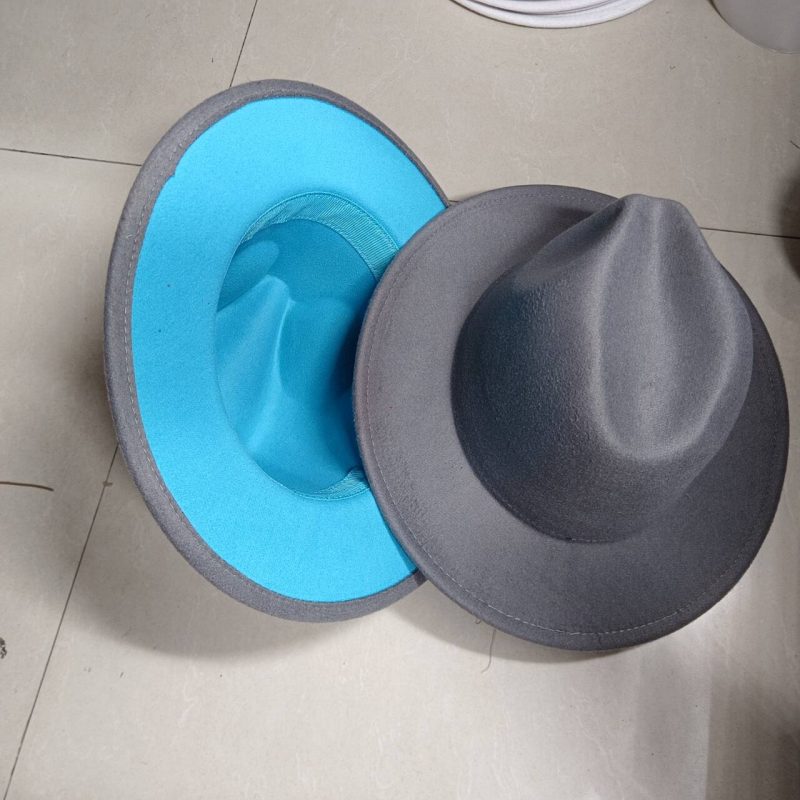 Sombreros Fedora Hat Dual Color Classic Jazz Hat Wholesale Soft Fedora Hat Classic Men's and Women's Blue Jazz sombreros - Image 39
