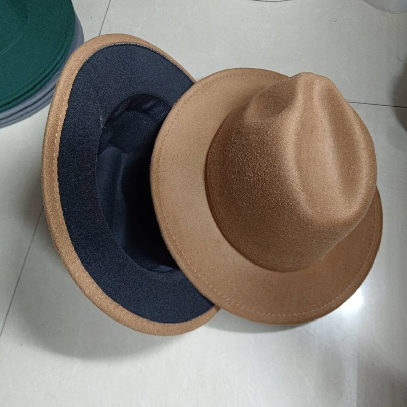 Sombreros Fedora Hat Dual Color Classic Jazz Hat Wholesale Soft Fedora Hat Classic Men's and Women's Blue Jazz sombreros - Image 49