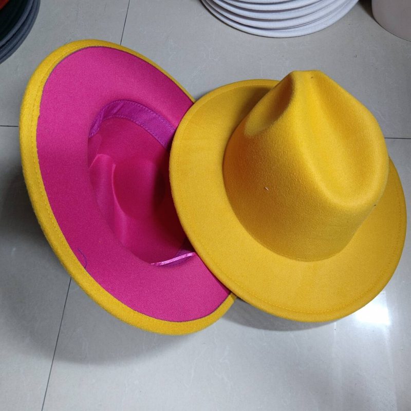 Sombreros Fedora Hat Dual Color Classic Jazz Hat Wholesale Soft Fedora Hat Classic Men's and Women's Blue Jazz sombreros - Image 51