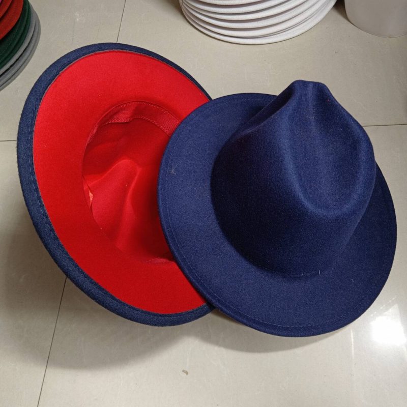Sombreros Fedora Hat Dual Color Classic Jazz Hat Wholesale Soft Fedora Hat Classic Men's and Women's Blue Jazz sombreros - Image 52