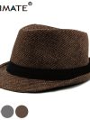 CLIMATE Men Winter Fedora Warm Fedoras Men Hats for Man British Style Warm Hat Caps Gentleman Top Fedora Men Hat Cap