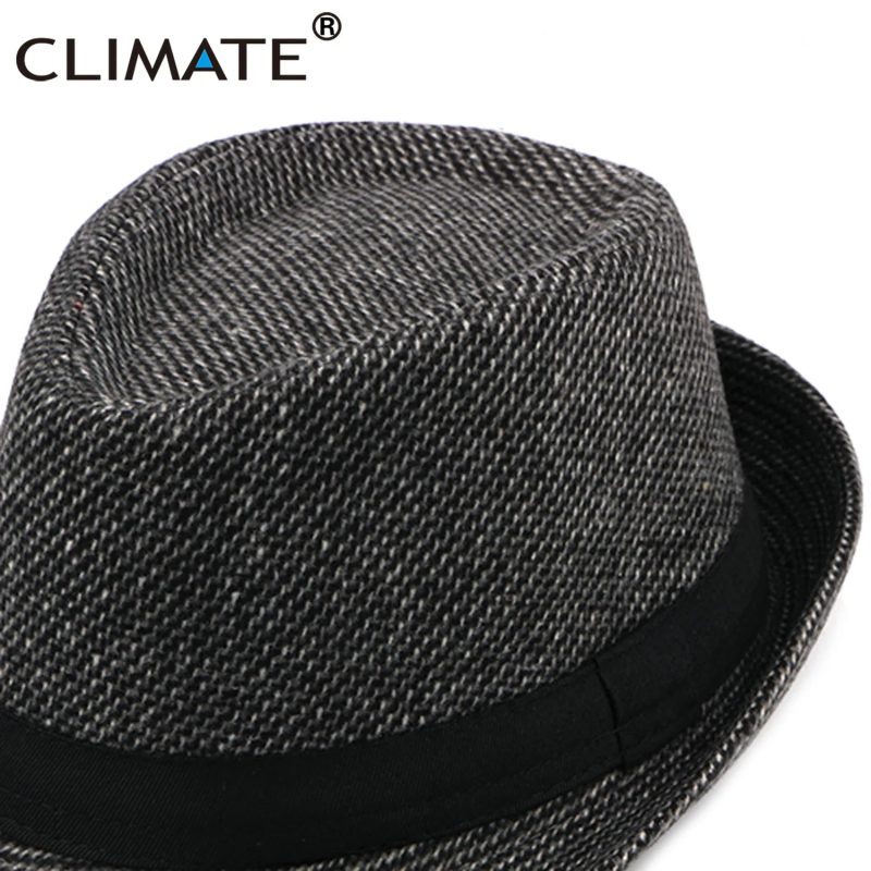 CLIMATE Men Winter Fedora Warm Fedoras Men Hats for Man British Style Warm Hat Caps Gentleman Top Fedora Men Hat Cap - Image 2