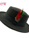 Fedora Small Eaves Flat Top Bow Knot Feather Men's Felt Hat Pork Pie Black Top Hat sombreros шапка мужская 모자
