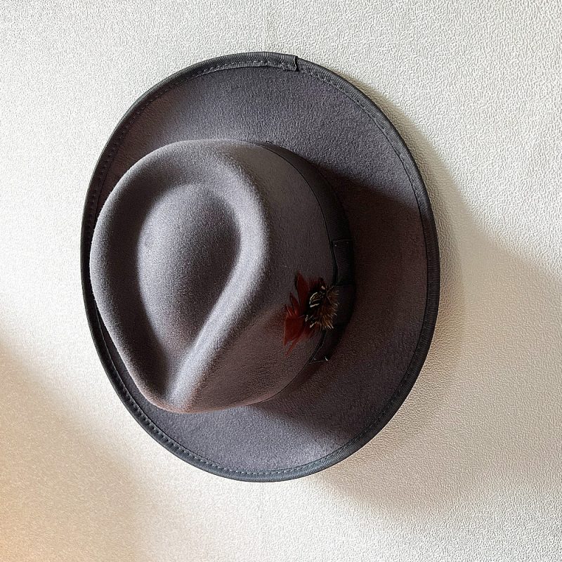 Fedora Small Eaves Flat Top Bow Knot Feather Men's Felt Hat Pork Pie Black Top Hat sombreros шапка мужская 모자 - Image 11