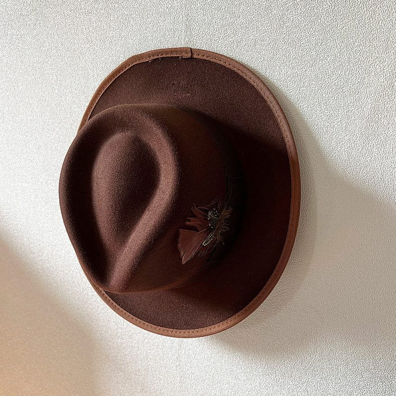 Fedora Small Eaves Flat Top Bow Knot Feather Men's Felt Hat Pork Pie Black Top Hat sombreros шапка мужская 모자 - Image 15